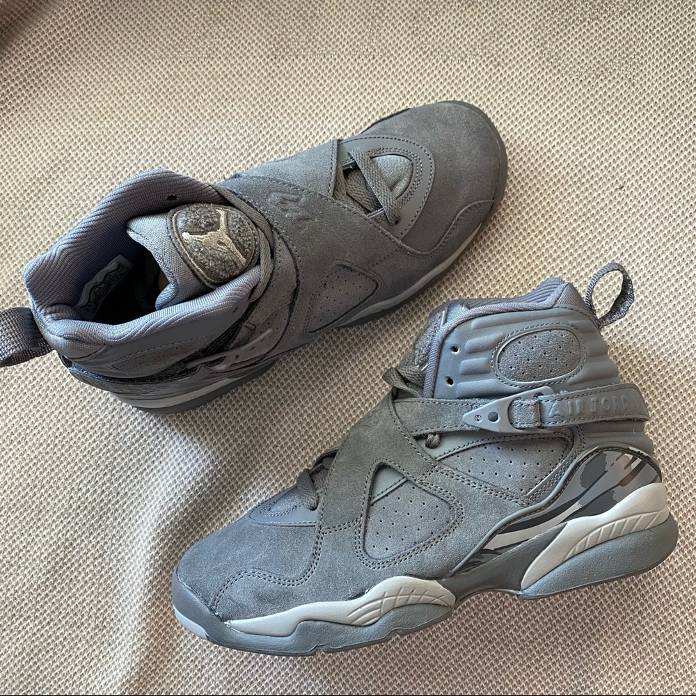 Air Jordan 8 Retro BG Cool Grey Sneakers Size 5